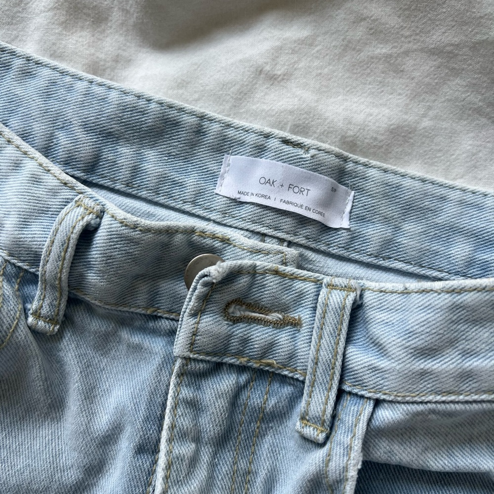 OAK + FORT light wash denim skirt, size S/P